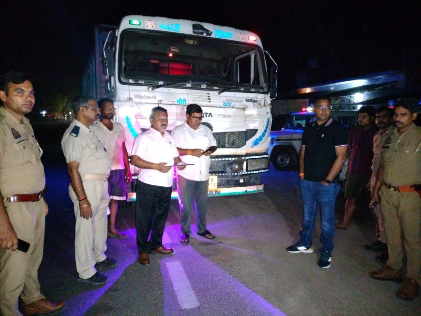 कानपुर : आरटीओ, पुलिस और खनन विभाग का संयुक्त अभियान
