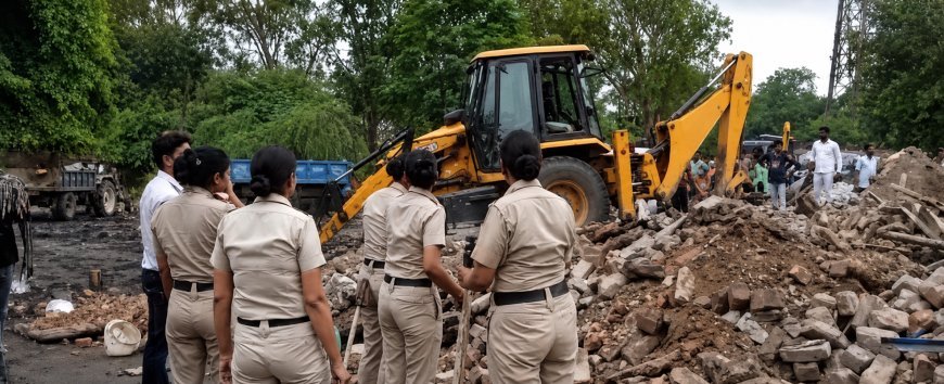 कुंडली में  अवैध झुग्गियां हटाकर चार्जिंग स्टेशन के लिए जमीन खाली